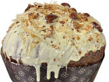 Panettone artigianale al torrone con cioccolato bianco e granella