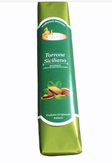 Confezione verde di torrone siciliano ricoperto al pistacchio
